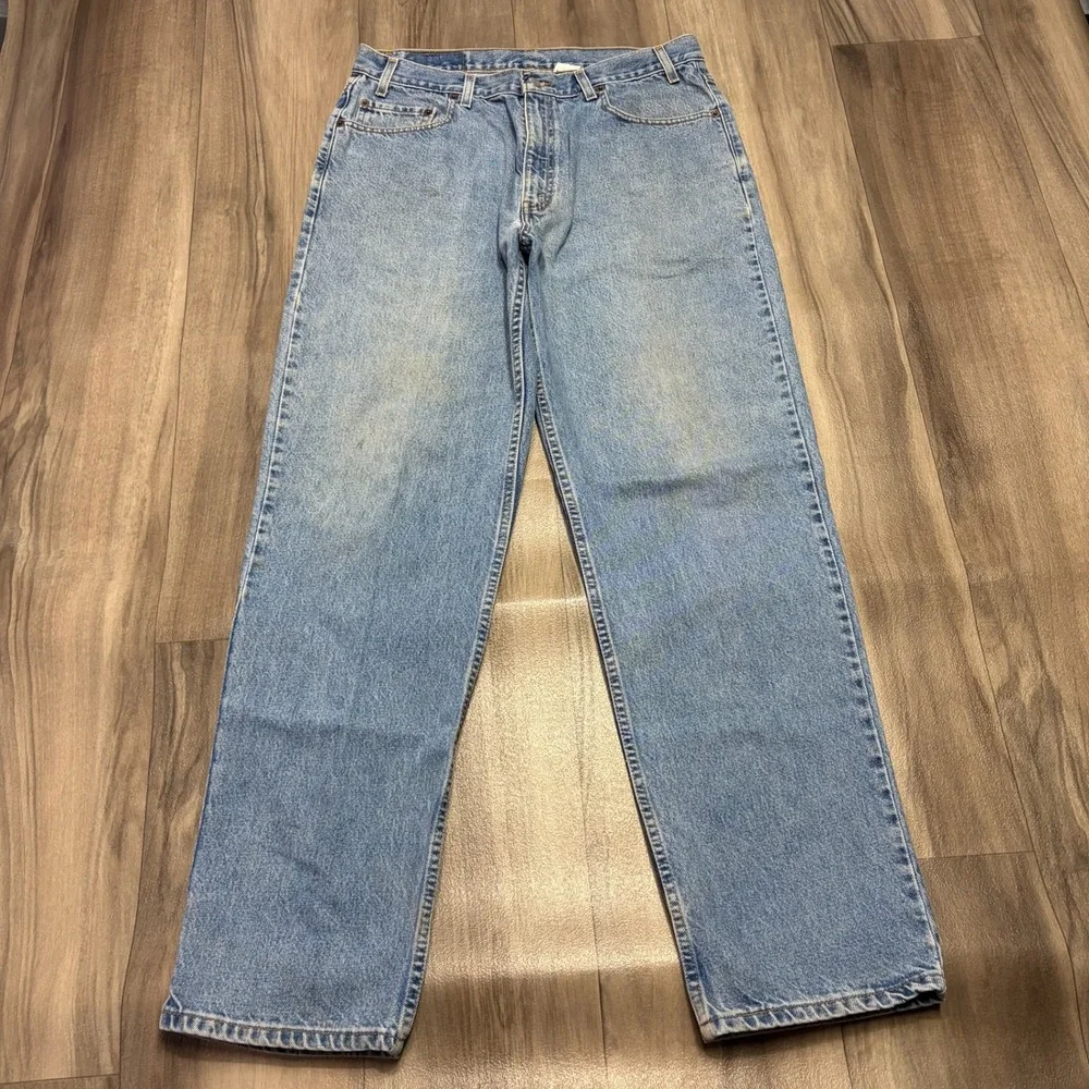 Levis Relaxed Straight Leg Jeans Light Wash Denim W36 L34 Mens 1353